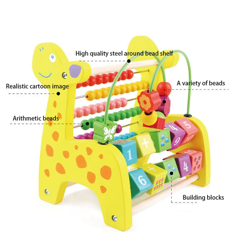Детская деревянная игрушка, музыкальный ксилофон, животное, Ранняя математика, Обучающие игрушечные счеты, калькулят, шарик, стук, пианино, детская игрушка Монтессори