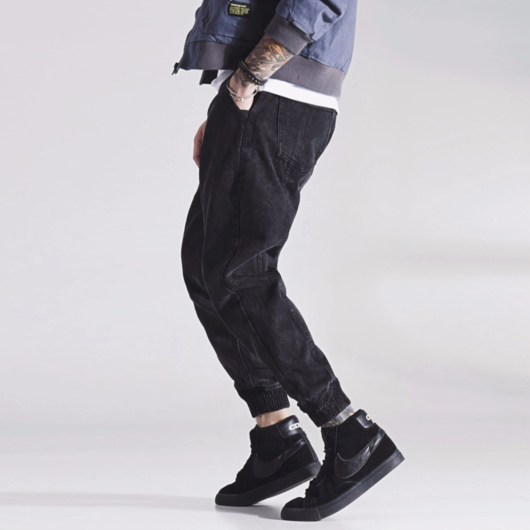 Модные мужские джинсы в японском стиле; большие размеры 28-42; свободные брюки карго; брюки-шаровары; уличная одежда; Хип-хоп; джоггеры; Homme