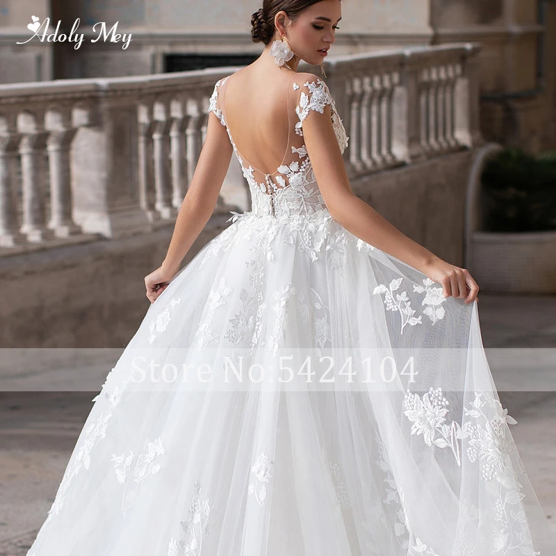 Adoly Mey Romantic Scoop Neck Cap Sleeve Mermaid Wedding Dresses 2022 Gorgeous Appliques Detachable Train Princess Bridal Dress black wedding dresses