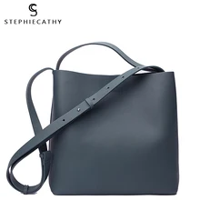 SC женская кожаная сумка-хобо, фирменный дизайн, простой стиль, сумка-мешок, женская сумка через плечо и сумка-мессенджер из натуральной кожи, Женская Повседневная сумка на плечо