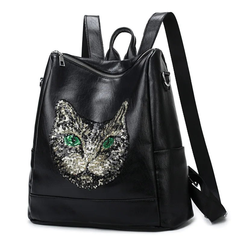 

2019 New Style Top Grade Elegant Backpack Large-capacity Backpack Cat Head Travel Bag Korean-style Middle School Students School