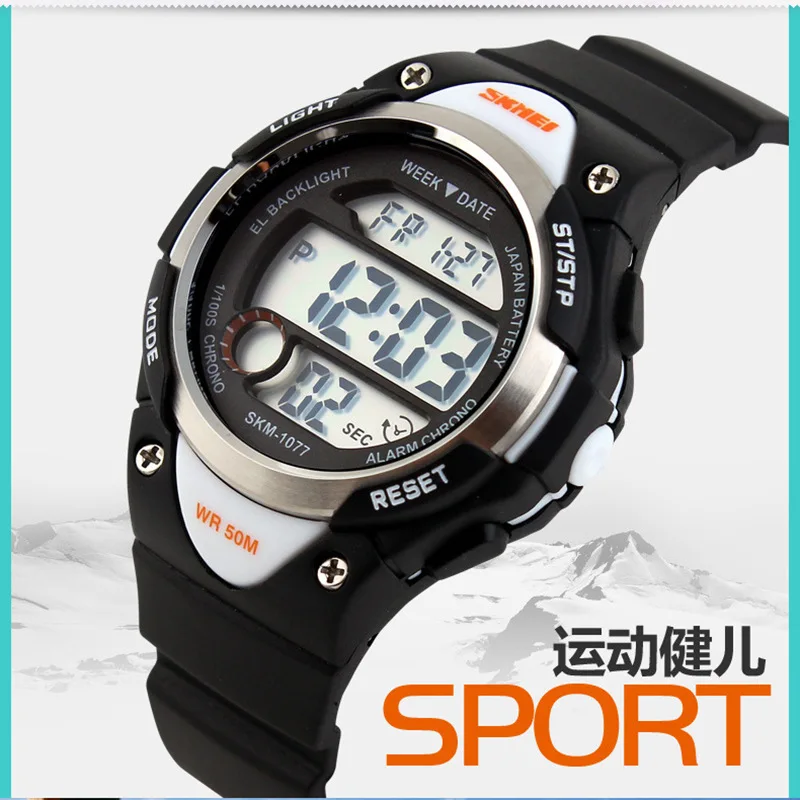 

Genuine Product New Style Skmei Fashion Outdoor Sports Simple Men's Electronic Watch Children Gift Watch 1077