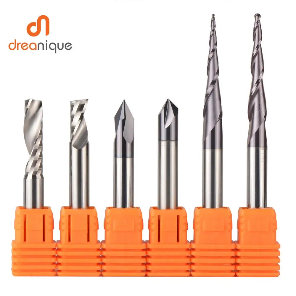US $29.99 Cnc Solid Carbide Engraving Bits Milling Cutter Woodwork Set 3175mm 635mm 6mm Shank Router Bits For Carving Wood Tools