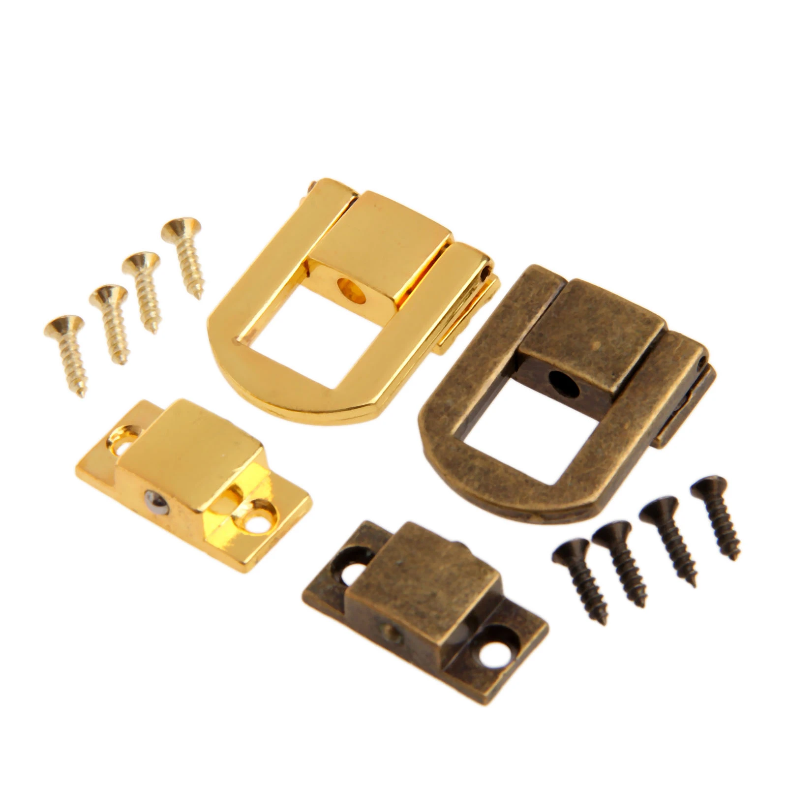 20pcs/lot 2933mm Silver/Golden/Brass Metal Lock Catch Purse Hasp Lock Vintage Wooden Jewelry Box Padlock Clasp Hasps Color: Silver 