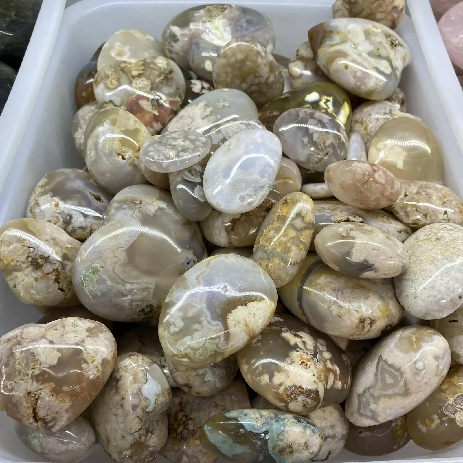 

2.2 LB Colonix Cherry Blossom Agate Crystal Play Reiki healing gift