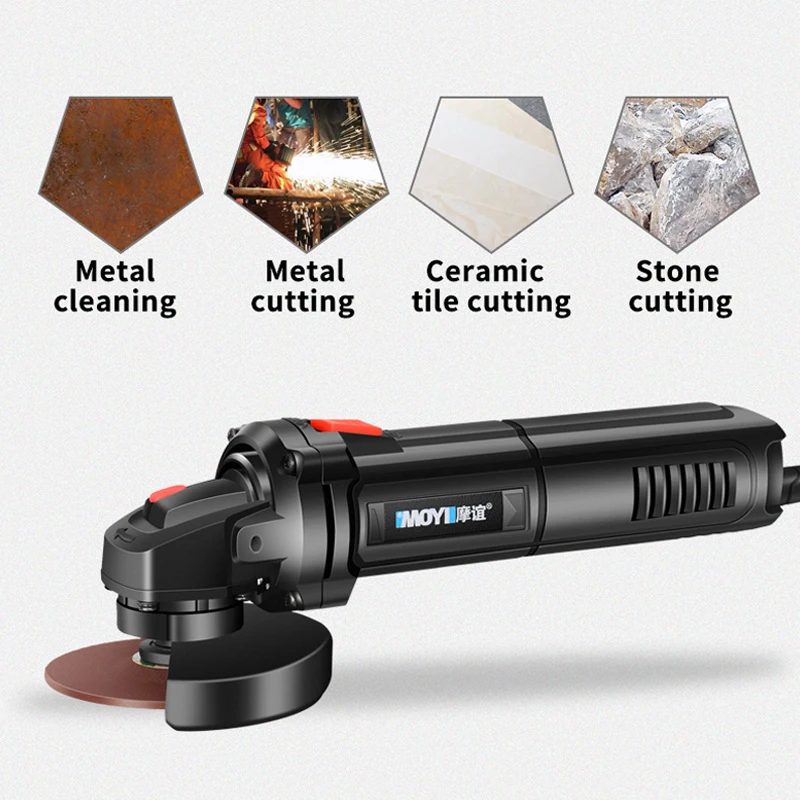 Angle Grinder Electric Grinding Machine Power Tool Grinding Cutting Grinding Metal