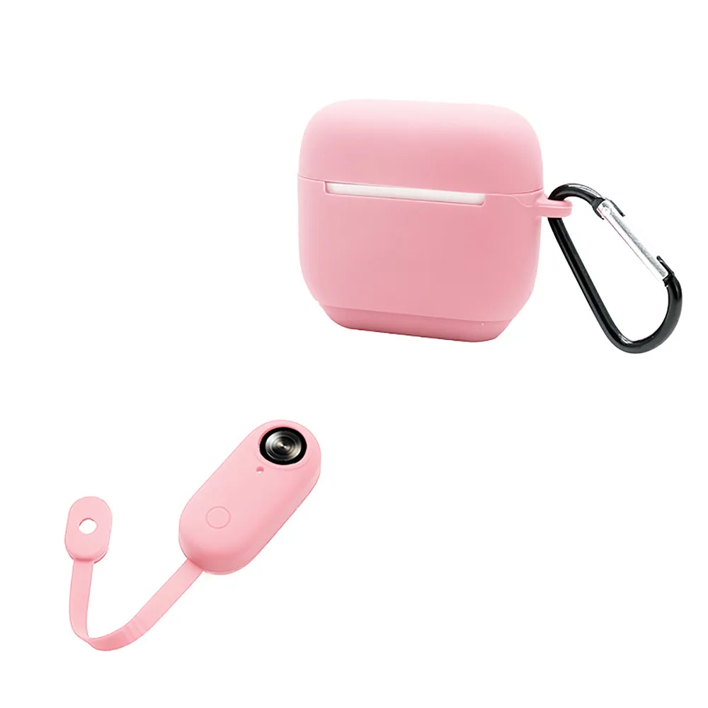 Silicone Shockproof Charging Case Cover& Protective Camera Case with Buckle for Insta 360 Go mini Action Camera Accessories - Цвет: pink