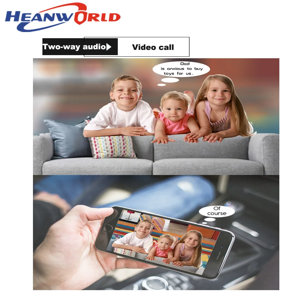 Heanworld камера с Wi-Fi NVR беспроводная домашняя камера безопасности 4 канала с аудио HD мини комплект ip-камеры ночного видения