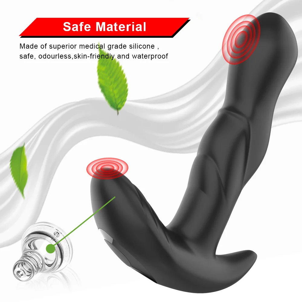 Massaggiatore vibrante prostata butt plug plug anale vibratore rotazione a 360 gradi stimolazione del punto G giocattolo del sesso Fo_voghion.com