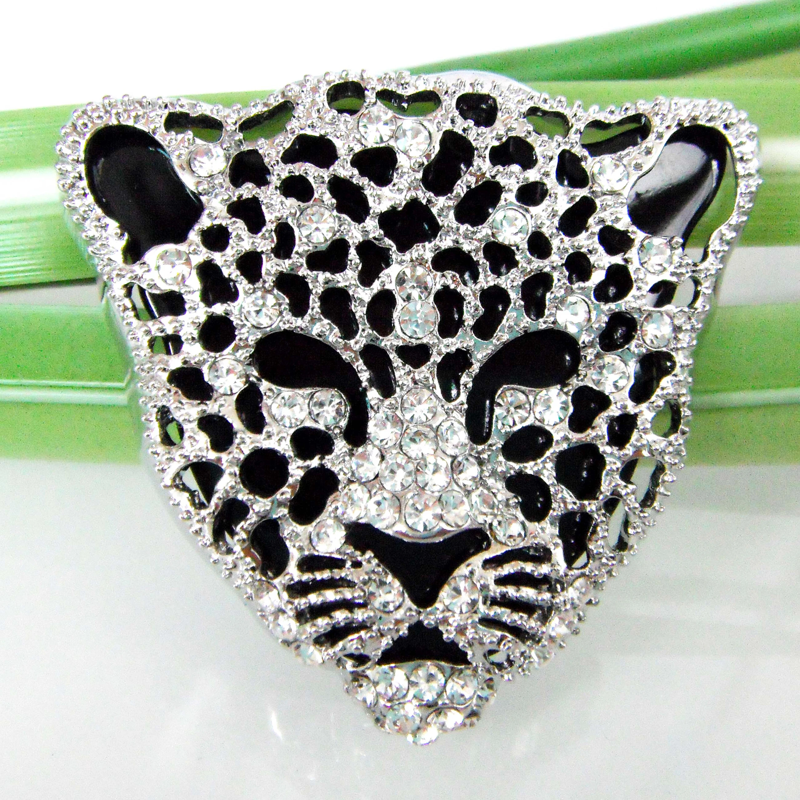 Брошь с эмалью в виде головы леопарда Navachi Cheetah SMT7627|brooch|brooch patternbrooch findings |