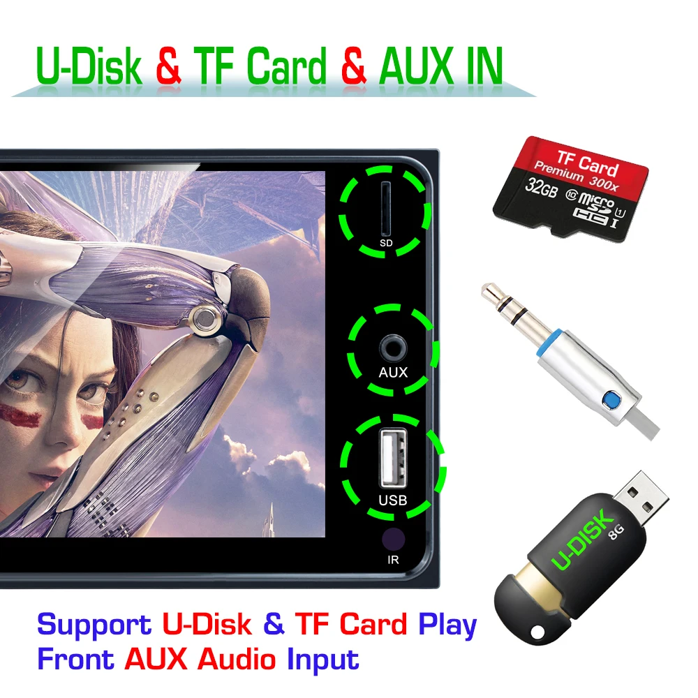 2 DIN 7 дюймов HD емкостный сенсорный экран Bluetooth автомобильный MP5 плеер Поддержка Dual USB MirrorLink SWC Функция подходит для Toyota