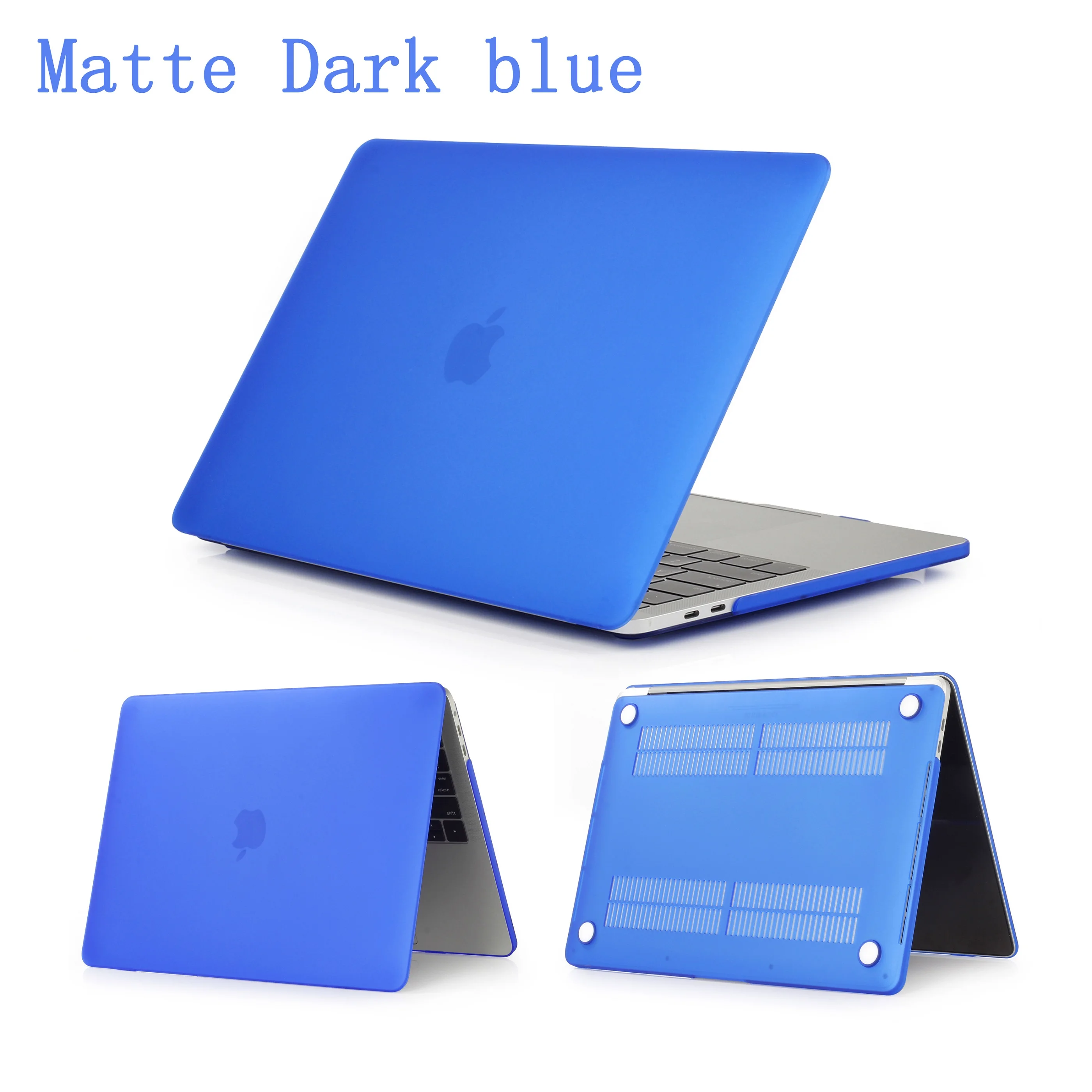 Matte Dark blue Кристальный матовый чехол для Apple Macbook Air Pro retina 11 12 13 15, для Mac book New Pro 13,3 15,4 дюймов с сенсорной панелью, A1932+ подарок - Цвет: Matte Dark blue