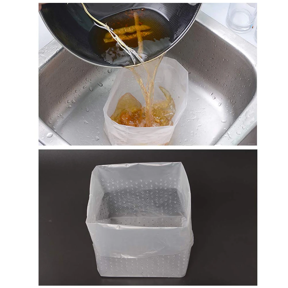 30Pcs Polyethylene Kitchen Garbage Filter Bag Sink Drain Hole Trash Strainer