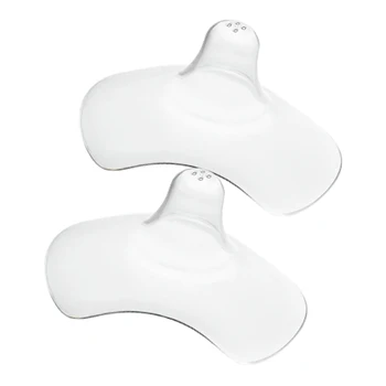 

2pcs/set Baby Ergonomic Design Soft Silicone Reusable Pacifiers With Case For Breastfeeding Milk Extractor Clear Nipple Shield