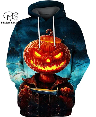 hoodies PLstar Космос Тыква Голова Хэллоуин 3d толстовки/Толстовка Зимний пуловер с длинными рукавами Мода Harajuku уличная одежда - Цвет: hoodies