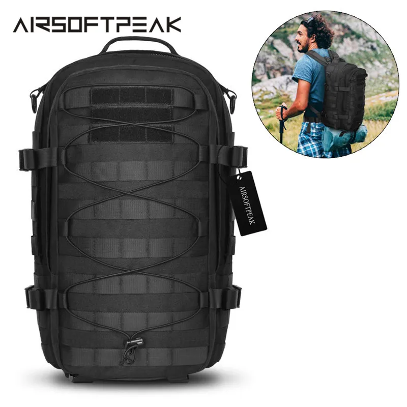 Ceny AIRSOFTPEAK Tactical plecak do wspinaczki Molle torba wojskowa 24L Nylon na zewnątrz torby sportowe podróży Camping piesze wycieczki plecak myśliwski 5.11 kopia