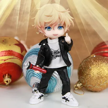 

M0086 children handmade toy 1/12 ob11 Doll blyth BJD/SD doll Accessories GSC Motorcycle coat leather pants 1pcs