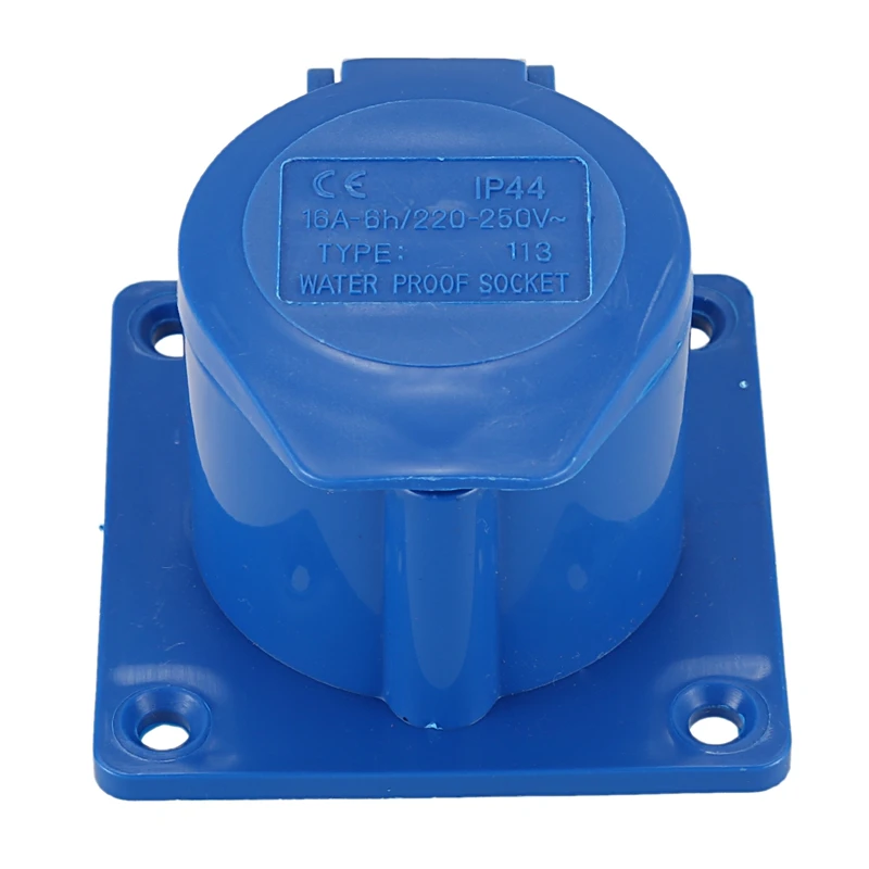 AC 220-250V 16A 2 P + E IEC309-2 Панель Крепление Промышленный разъем синий