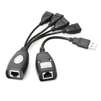 

1 Set USB Ethernet RJ45 Female to 4 USB2.0 Female Male Adapter Cable LAN Network Standard Cat5/Cat5e/Cat6 Extension Cord