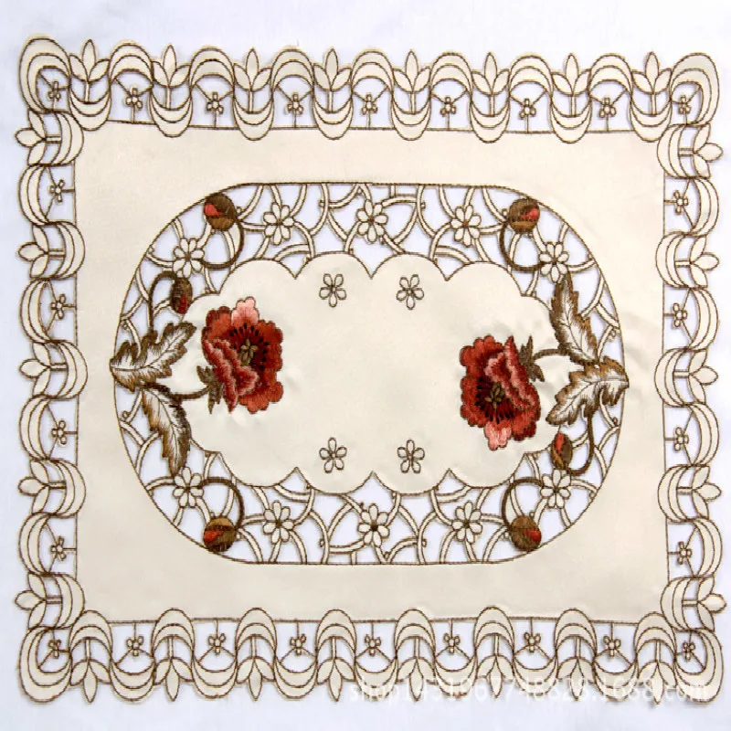 Luxury European Style Floral Table Cloth Polyester Rectangle Tassel Table Cover Elegant Rose Pattern Tablecloth Tapetes Obrus