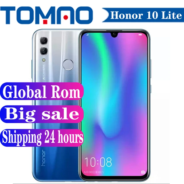 Official Global ROM Honor 10 Lite Smartphone Android 9 HiSilicon Kirin 710 4GB 6GB RAM 64GB 128GB ROM 13MP Camera Google Play 1