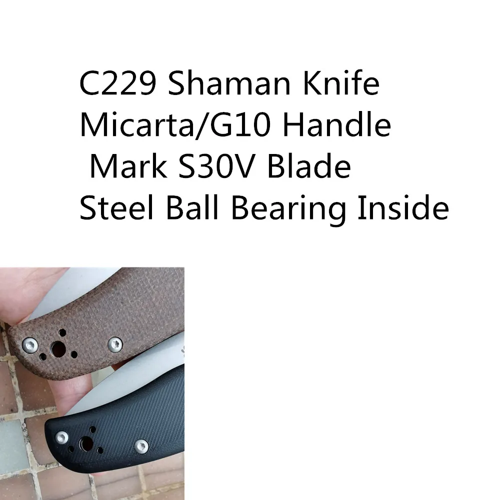 Contact Me JUFULE Shaman C229 Micarta / G10 Handle Mark S30v Blade Ball Bearing Pocket Survival Kitchen Camp Hunt Folding Knife |