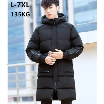 

2019 Men Winter Jacket Warm Plus Oversized 5XL 6XL 7XL Hoodies Thick Mens Hombre Coats Long Man Parkas Black windbreaker Clothes