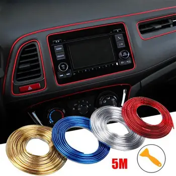 

5m Universal Car Interior Moulding Trims Line Strips Auto Car Door Gap Edge Trim Strip Decorative Line Sticker Accessories