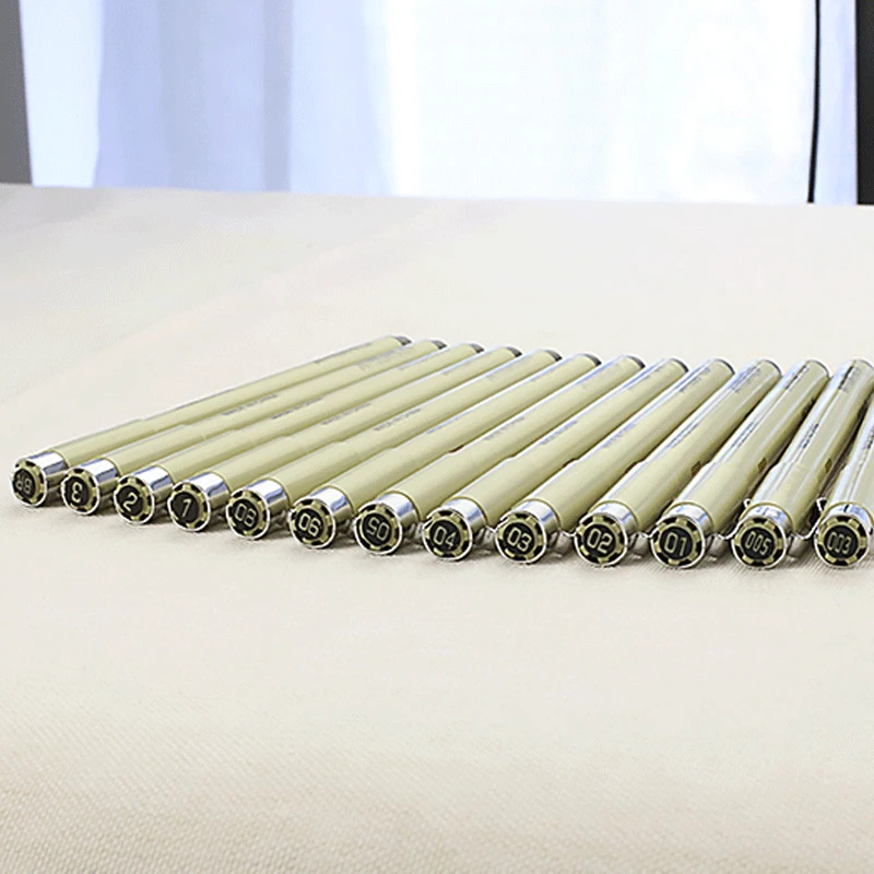 Pigment Liner Micron Ink Art Marker Pen Calligraphy Brush Pens Black Fineliner Sketching Manga Drawing Hand Lettering White Pen