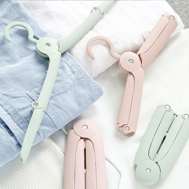 10Pcs/Set Travel Folding Hanger Home Storage Mini Telescopic Portable Dormitory Multi-function Travel Business Trip Hanger Rack