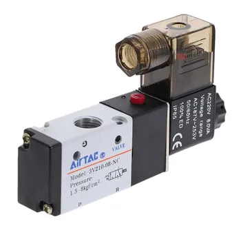 

Pneumatic 3 Way 2 Position 1/4" AIRTAC Solenoid Valve 3V210-08 DC12V DC24V AC110V AC200V