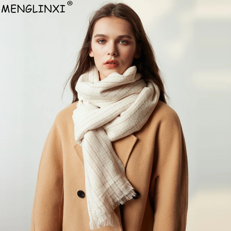 

Winter Soft Warm Wool Brand Plaid Scarf 2019 New Design Cashmere Scarf Women Fashion Shawl For Ladies Scarves Wraps Pashmina