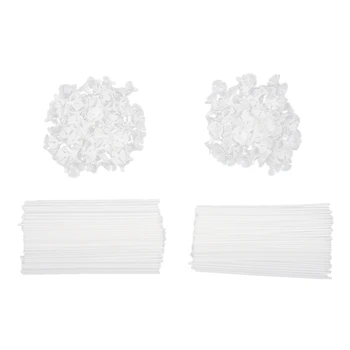 

200 Pieces White Balloon Sticks Holders with Cups for Wedding, Party, Holidays, Anniversary Decor