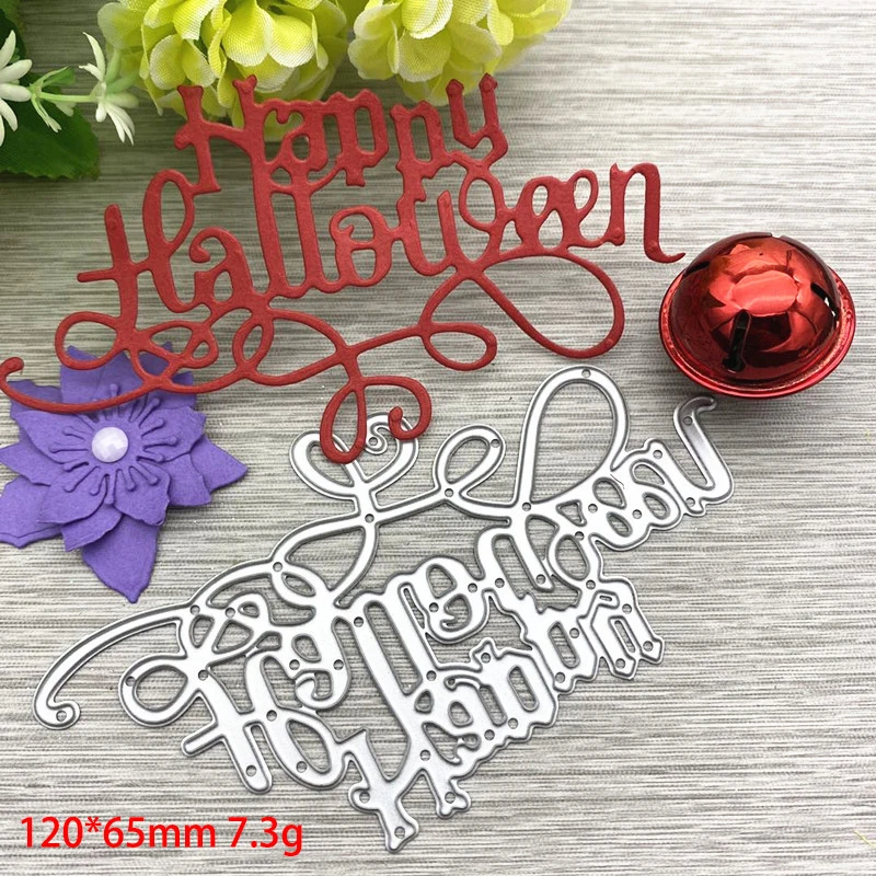 

Happy Halloween Letters 2020 New Metal Cutting Dies DIY Scrapbooking Paper Photo Album Crafts Seal Punch Stencils
