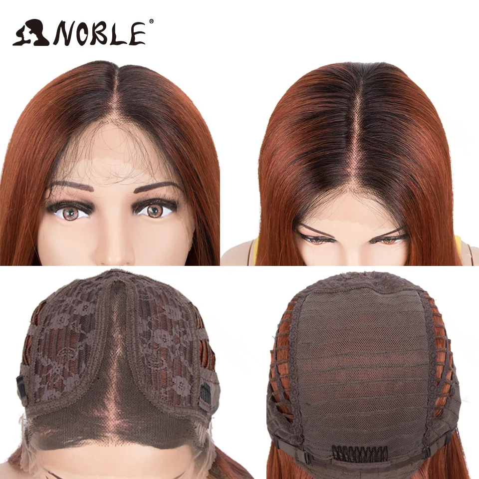 Noble Cosplay Long Straight Synthetic Lace Wigs For Women 26Inch Middle Part High Temperature Fiber Synthetic Lace Wig