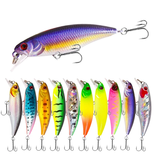 1PCS Minnow Fishing Lure 60mm 4.5g Sinking Hard Bait Wobbler Jig Bait  Crankbait Carp Striped