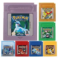 O clássico da série do poke recolhe o cartão colorido do console do cartucho do jogo de vídeo da versão inglês/língua espanhola para nintendo gbc