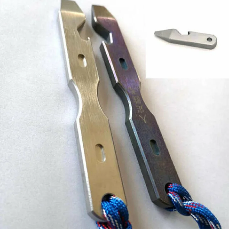 

TC4 Titanium Crowbar Pry Bar Underreach Pendant EDC Tool Bottle opener