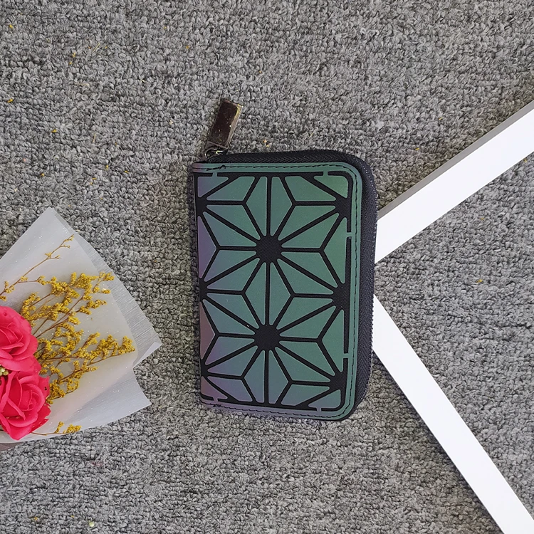 flower geometric women and man wallet luminousm coin purse reflective bag - Цвет: flower
