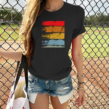 

Fashion T Shirt Women Summer Top Short Sleeve Striped Tee Shirt Femme Elegant Loose tshirt Dames harajuku tumblr Streetwear