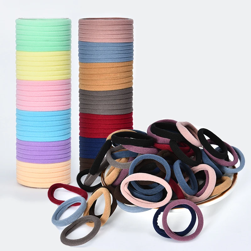10/50/100 Pcs/Set Women Girls Colors Soft Scrunchies Elastic Hair Band Lady Lovely Solid Rubber Bands Female Hair Accessories best hair clips Hair Accessories