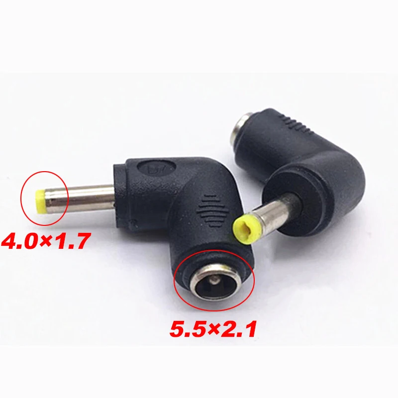 1PCS DC Connector 5.5 x 2.1mm Female to 4.0×1.7mm Male Converter Laptop Power Adapter 90 degree 5.5×2.1mm | Обустройство дома