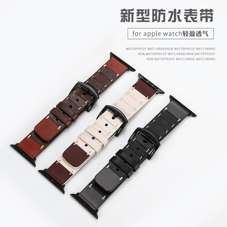 Роскошный ремешок из натуральной кожи петлевой для apple watch band series 4 3 2 1 42 мм 38 мм ремешок для iwatch 44 мм 40 мм