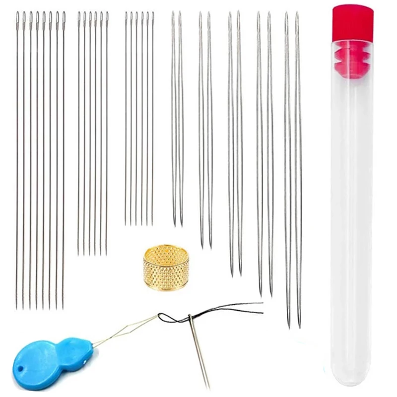Big Eye Curved Beading Needles Sets Curved Needles Beads Long Needles Eye Needle Sewing