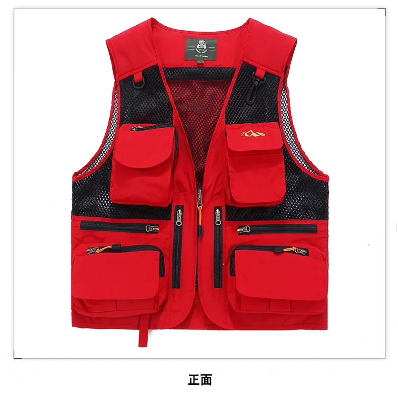 New Style Mesh Waistcoat Men Casual Outdoor Multi-pockets Large Size Fishing Vest Men's