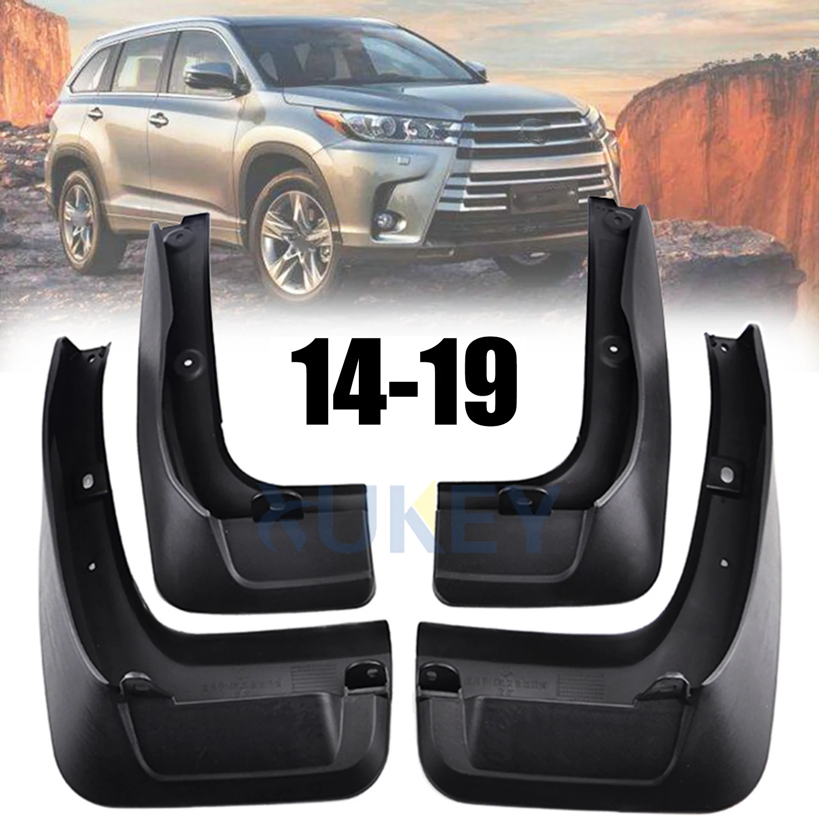 

4X For Toyota Highlander Kluger 2014 - 2019 Mudguards Mud Flaps Splash Guards Fender Liner Front Rear 2015 2017 2018 Left Right