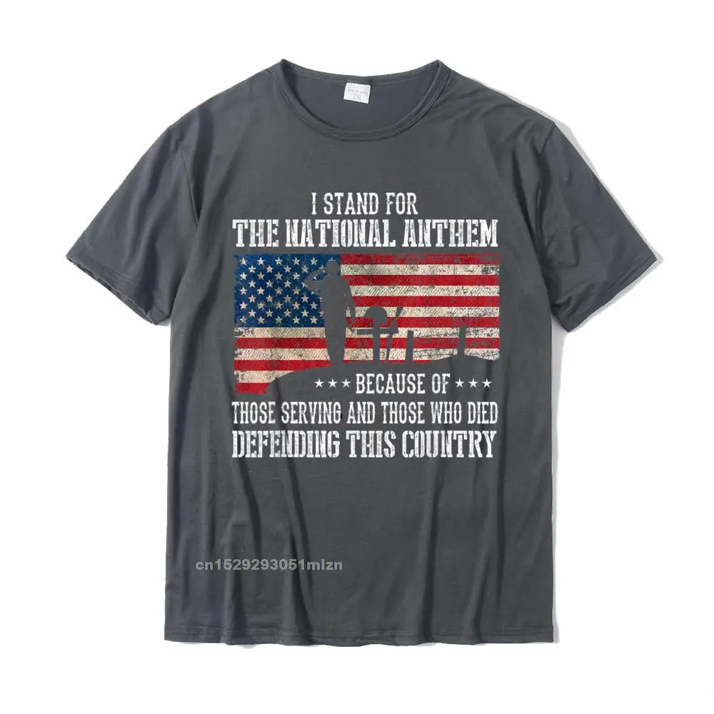 100% Cotton Men Short Sleeve Casual Top T-shirts Birthday Tops T Shirt 2021 Hot Sale Design Crewneck Tee-Shirt I Stand For The National Anthem - Veteran Pride T-Shirt T-Shirt__5212 carbon