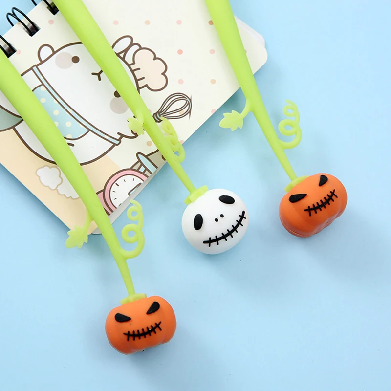12Pcs Korean Kawaii Funny Pens Pumpkin Spirit Cute School Stationery Ballpoint Office Supply Accessory Item Halloween Ghost Item