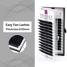 TDANCE Easy Fan Bloom Lashes толщина 0,03 наращивание ресниц аутическое цветение Быстрый веер самостоятельное изготовление вееров объем ресниц