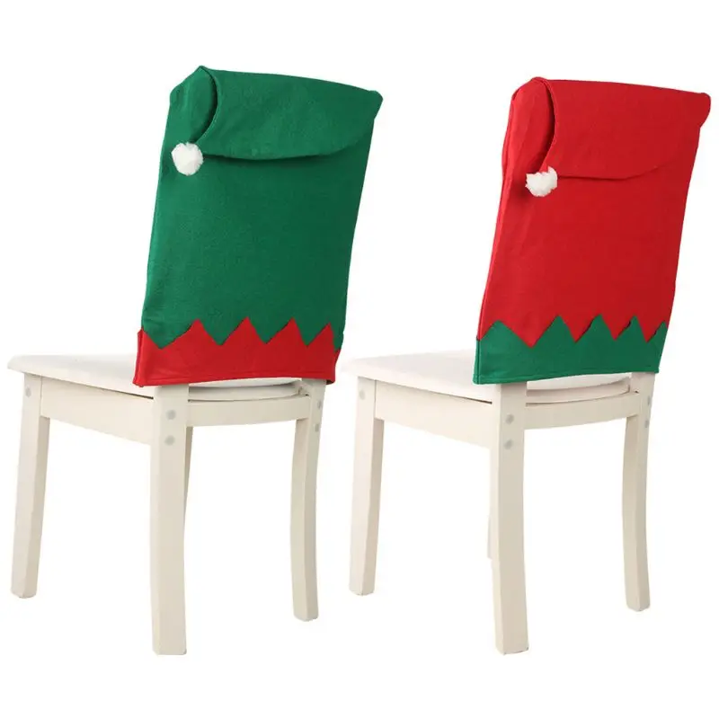 

2pcs/set Christmas Decoration Hat Dinner Chair Cover Back Xmas Home Holiday Party Table Decoration